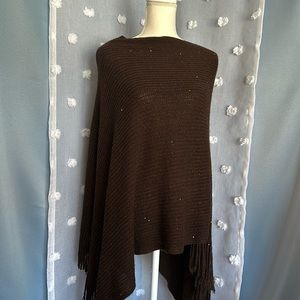 Sweater, shawl, chocolate brown